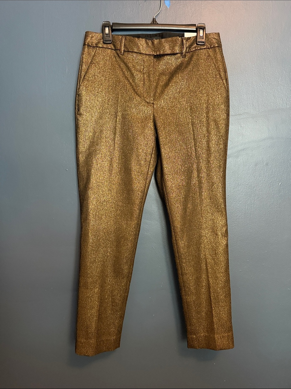 NWT White House Black Market Lurex Slim Ankle Pants – Gold – Size 8